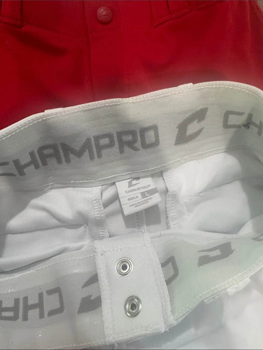 Lot of Champro softball Pants - Black, White, Red, Blue youth large